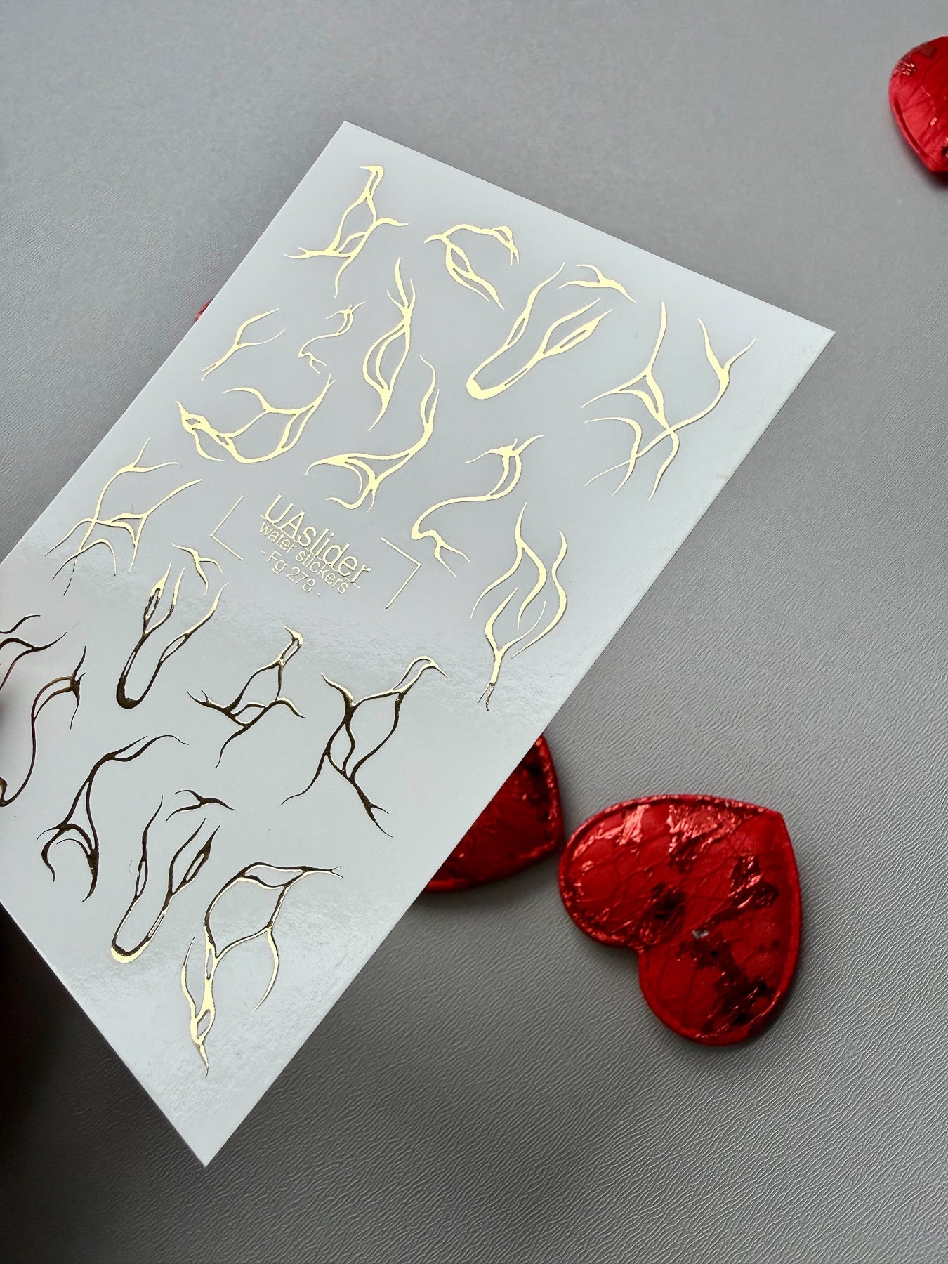 Texture Nail Decals — Gold Foil Pebble Cell Pattern | Fg - 277 - UASLIDER