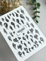 Tribal Nail Decals — Black Tribal Tattoo Patterns | 801 - UASLIDER