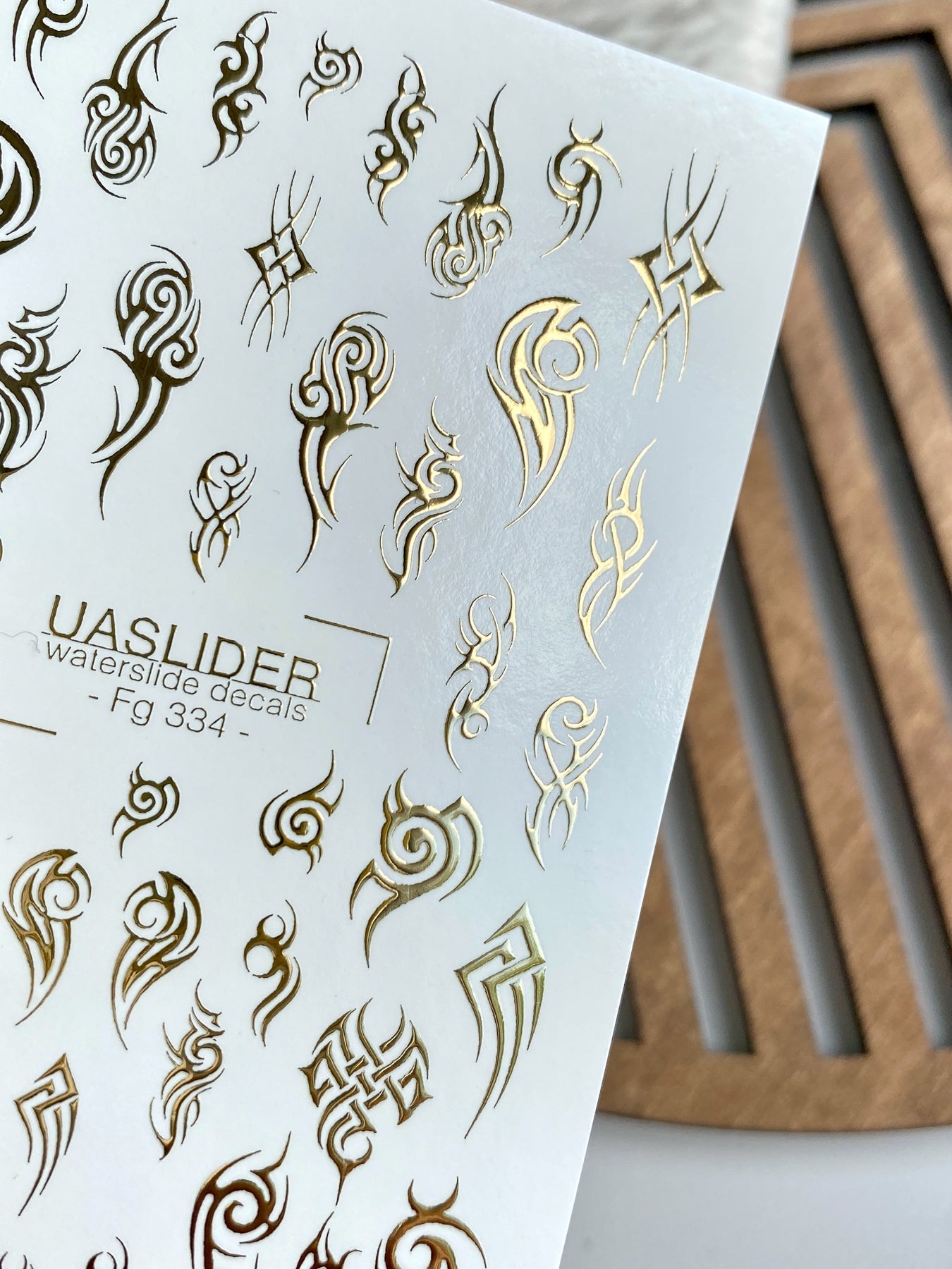 Tribal Nail Decals — Gold Foil Gothic Tattoo Designs | Fg - 334 - UASLIDER