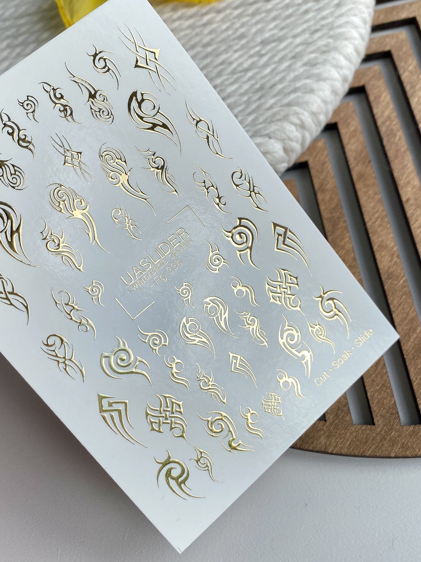 Tribal Nail Decals — Gold Foil Gothic Tattoo Designs | Fg - 334 - UASLIDER