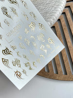 Tribal Nail Decals — Gold Foil Gothic Tattoo Designs | Fg - 334 - UASLIDER