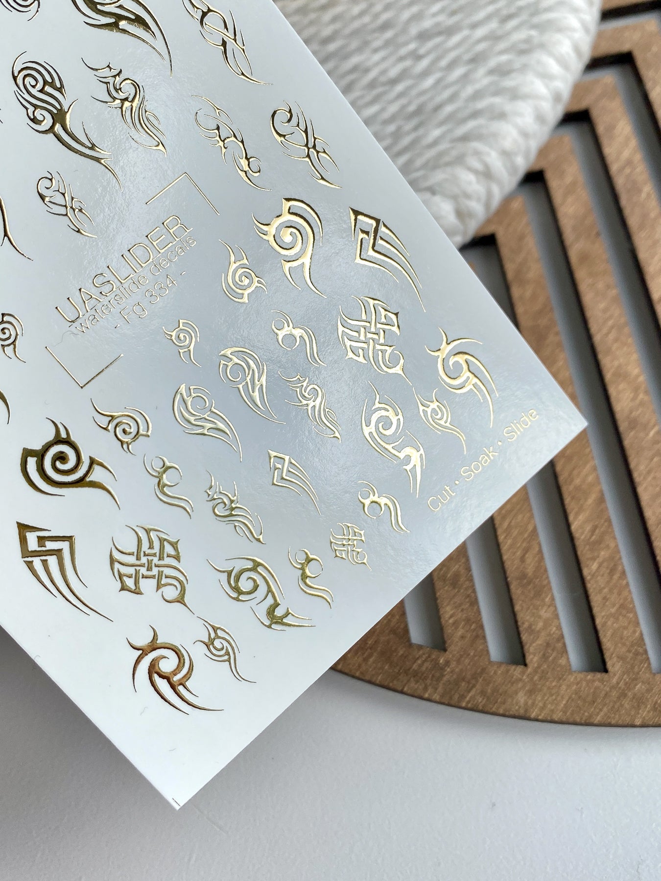 Tribal Nail Decals — Gold Foil Gothic Tattoo Designs | Fg - 334 - UASLIDER