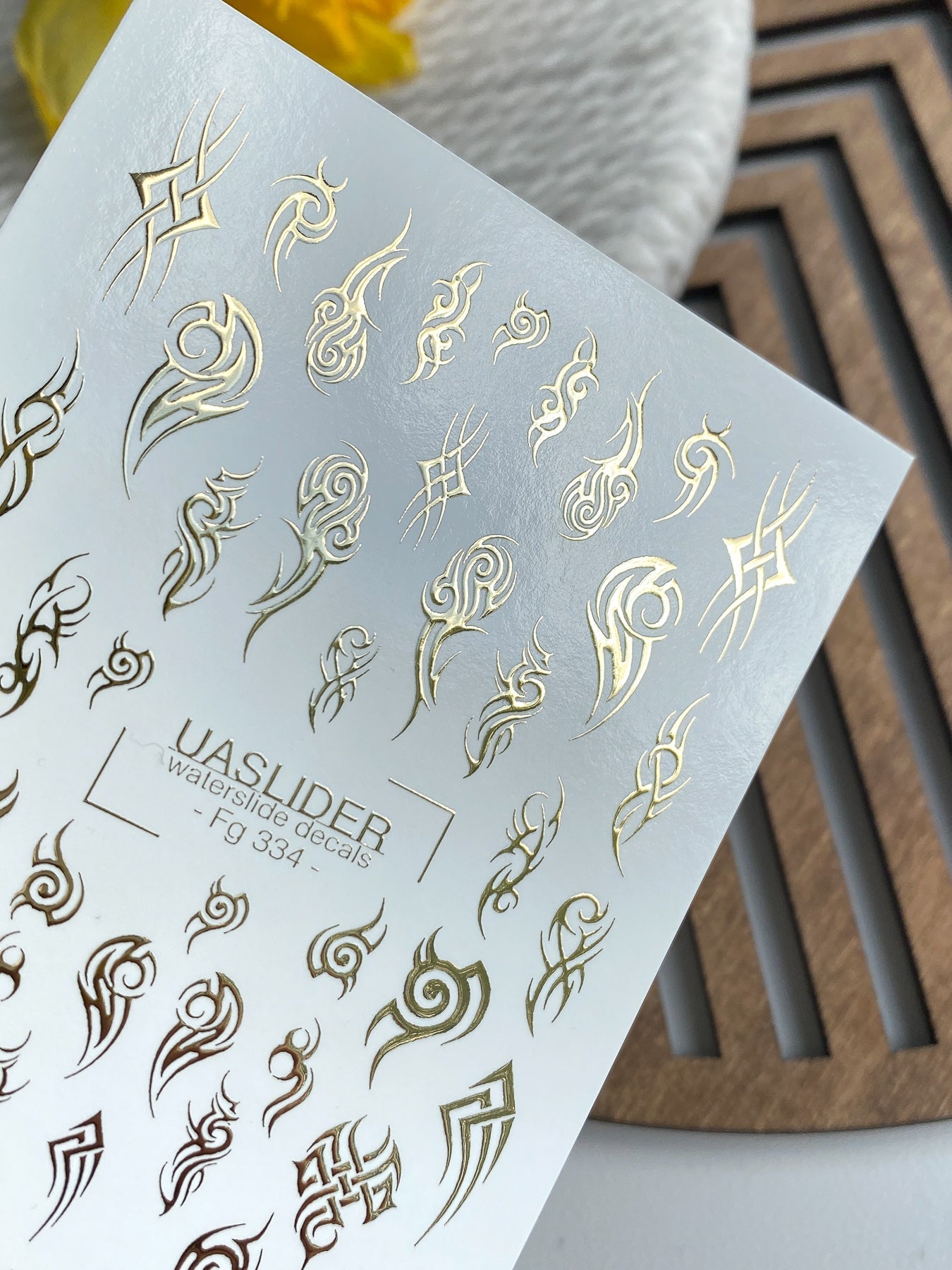 Tribal Nail Decals — Gold Foil Gothic Tattoo Designs | Fg - 334 - UASLIDER