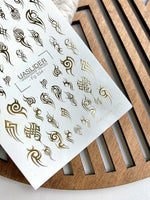 Tribal Nail Decals — Gold Foil Gothic Tattoo Designs | Fg - 334 - UASLIDER