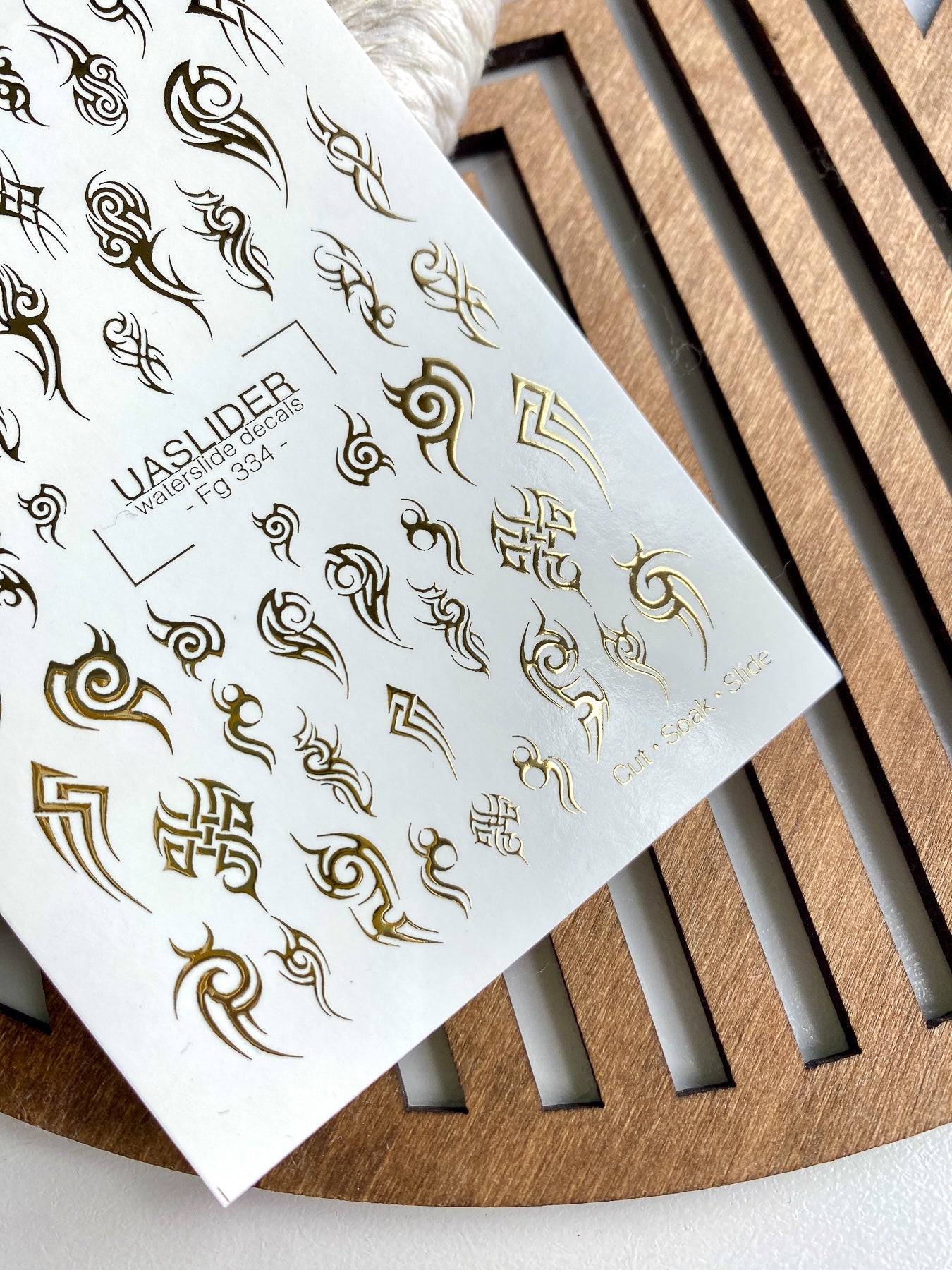 Tribal Nail Decals — Gold Foil Gothic Tattoo Designs | Fg - 334 - UASLIDER