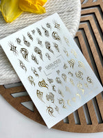 Tribal Nail Decals — Gold Foil Gothic Tattoo Designs | Fg - 334 - UASLIDER