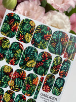 Tropical Leaves Manicure Nail Wraps — Dark Jungle Print | mw-017 - UASLIDER