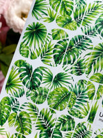 Tropical Leaves Manicure Wraps — Green Monstera & Palm | mw-018 - UASLIDER