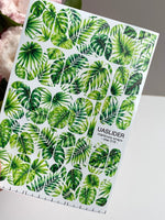 Tropical Leaves Manicure Wraps — Green Monstera & Palm | mw-018 - UASLIDER