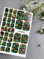 Tropical Leaves Pedicure Nail Wraps — Dark Jungle Monstera & Palms | PW-017 - UASLIDER