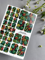 Tropical Leaves Pedicure Nail Wraps — Dark Jungle Monstera & Palms | PW-017 - UASLIDER