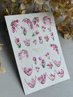 Tulip Nail Decals — Pink Floral Bouquets & French Tips | CF - 837 - UASLIDER