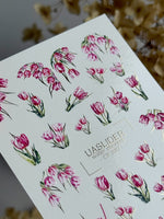 Tulip Nail Decals — Pink Floral Bouquets & French Tips | CF - 837 - UASLIDER