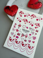 Valentine Love Nail Decals — Hearts Sweets Gold Foil | CF - 800 - UASLIDER