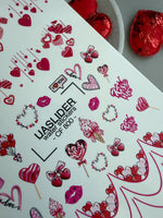 Valentine Love Nail Decals — Hearts Sweets Gold Foil | CF - 800 - UASLIDER
