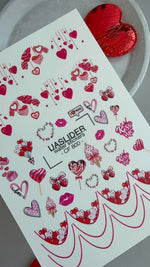 Valentine Love Nail Decals — Hearts Sweets Gold Foil | CF - 800 - UASLIDER