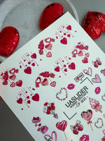 Valentine Love Nail Decals — Hearts Sweets Gold Foil | CF - 800 - UASLIDER