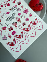 Valentine Love Nail Decals — Hearts Sweets Gold Foil | CF - 800 - UASLIDER