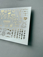 Valentine Nail Decals — Gold Foil Love Icons Mix | Fg - 151 - UASLIDER