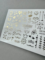 Valentine Nail Decals — Gold Foil Love Icons Mix | Fg - 151 - UASLIDER