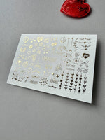 Valentine Nail Decals — Gold Foil Love Icons Mix | Fg - 151 - UASLIDER