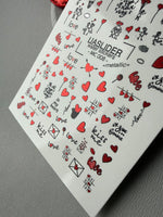 Valentine Nail Decals — Metallic Love Letters Couples & Text | MC-008 - UASLIDER