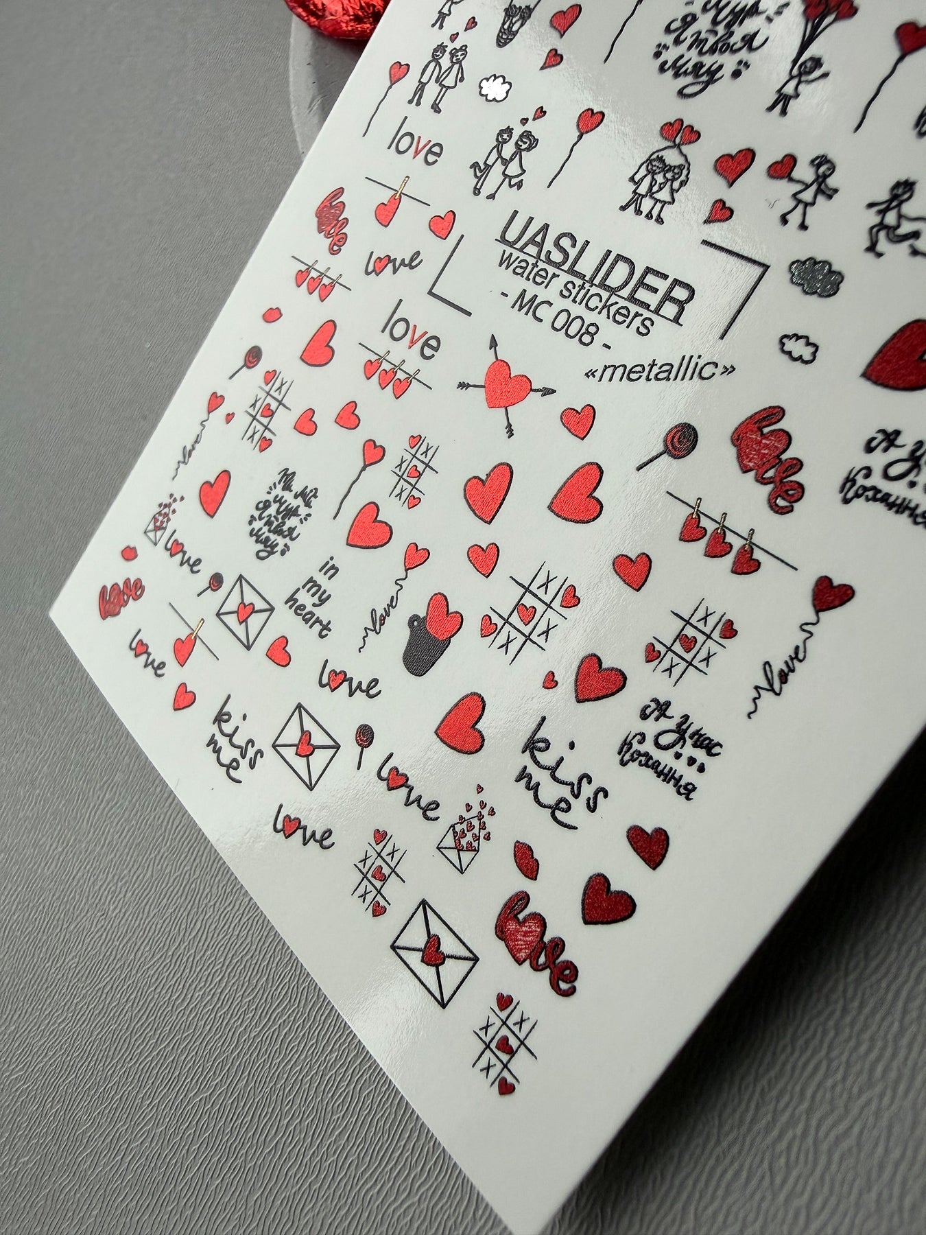 Valentine Nail Decals — Metallic Love Letters Couples & Text | MC-008 - UASLIDER