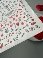 Valentine Nail Decals — Metallic Love Letters Couples & Text | MC-008 - UASLIDER