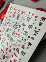 Valentine Nail Decals — Metallic Love Letters Couples & Text | MC-008 - UASLIDER