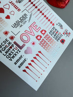 Valentine Nail Decals — Metallic Love You Amor Typography | MC-024 - UASLIDER