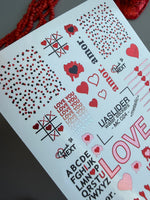 Valentine Nail Decals — Metallic Love You Amor Typography | MC-024 - UASLIDER