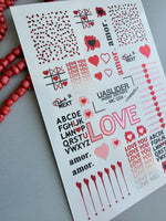 Valentine Nail Decals — Metallic Love You Amor Typography | MC-024 - UASLIDER