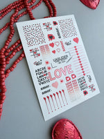 Valentine Nail Decals — Metallic Love You Amor Typography | MC-024 - UASLIDER