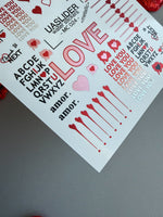 Valentine Nail Decals — Metallic Love You Amor Typography | MC-024 - UASLIDER