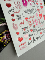 Valentine Nail Decals — Metallic Paris Love Couples & Text | MC-039 - UASLIDER