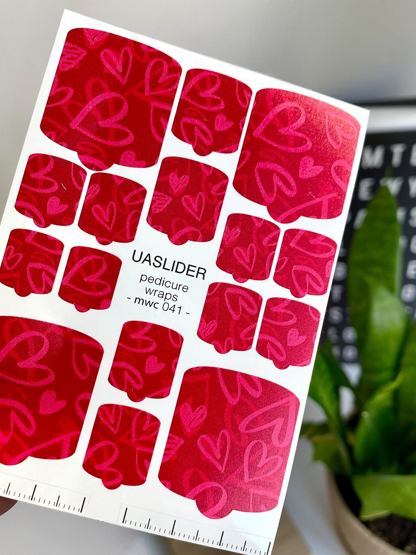 Valentine Pedicure Nail Wraps — Red Heart Doodles | MWC-041 - UASLIDER