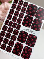Vampire Lips Pedicure Wraps — Red Fangs on Black | pw-326 - UASLIDER