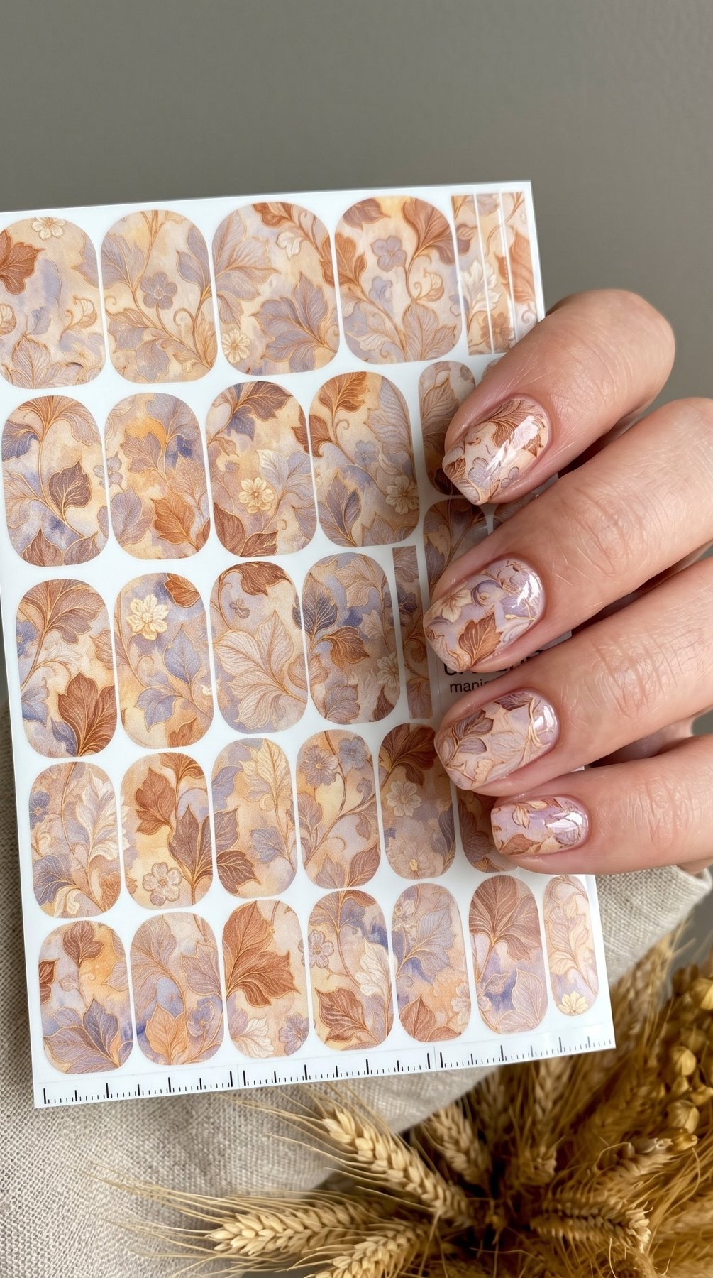 Vintage Botanical Manicure Nail Wraps — Ornamental Floral | mw-051 - UASLIDER