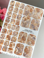 Vintage Botanical Pedicure Wraps — Mauve & Gold Foil | pwg-051 - UASLIDER