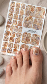 Vintage Botanical Pedicure Wraps — Mauve & Gold Foil | pwg-051 - UASLIDER