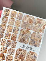Vintage Botanical Pedicure Wraps — Mauve & Gold Foil | pwg-051 - UASLIDER