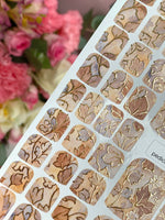 Vintage Botanical Pedicure Wraps — Mauve & Gold Foil | pwg-051 - UASLIDER