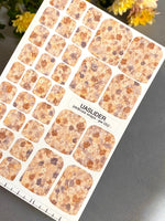 Vintage Chintz Pedicure Nail Wraps — Sand & Dusty Violet Floral | PW-052 - UASLIDER