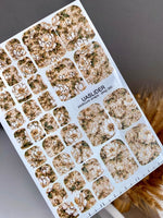 Vintage Floral Pedicure Wraps — Script & Gold Foil | pwg-060 - UASLIDER