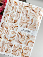 Warm Beige Marble Pedicure Wraps — Caramel Swirls | pw-111 - UASLIDER
