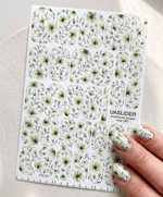 Watercolor Floral Manicure Wraps — Soft Green Flowers | mw-067 - UASLIDER