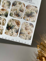 Watercolor Floral Pedicure Nail Wraps — Gold Foil | pwg-073 - UASLIDER