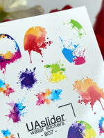 Watercolor Nail Decals — Rainbow Paint Splash & Ink Blot | 807 - UASLIDER