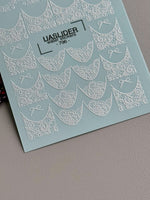 White Lace Nail Decals — Floral French Tips & Bow Accents | 796 - UASLIDER