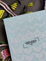 White Lace Nail Decals — Floral French Tips & Bow Accents | 796 - UASLIDER